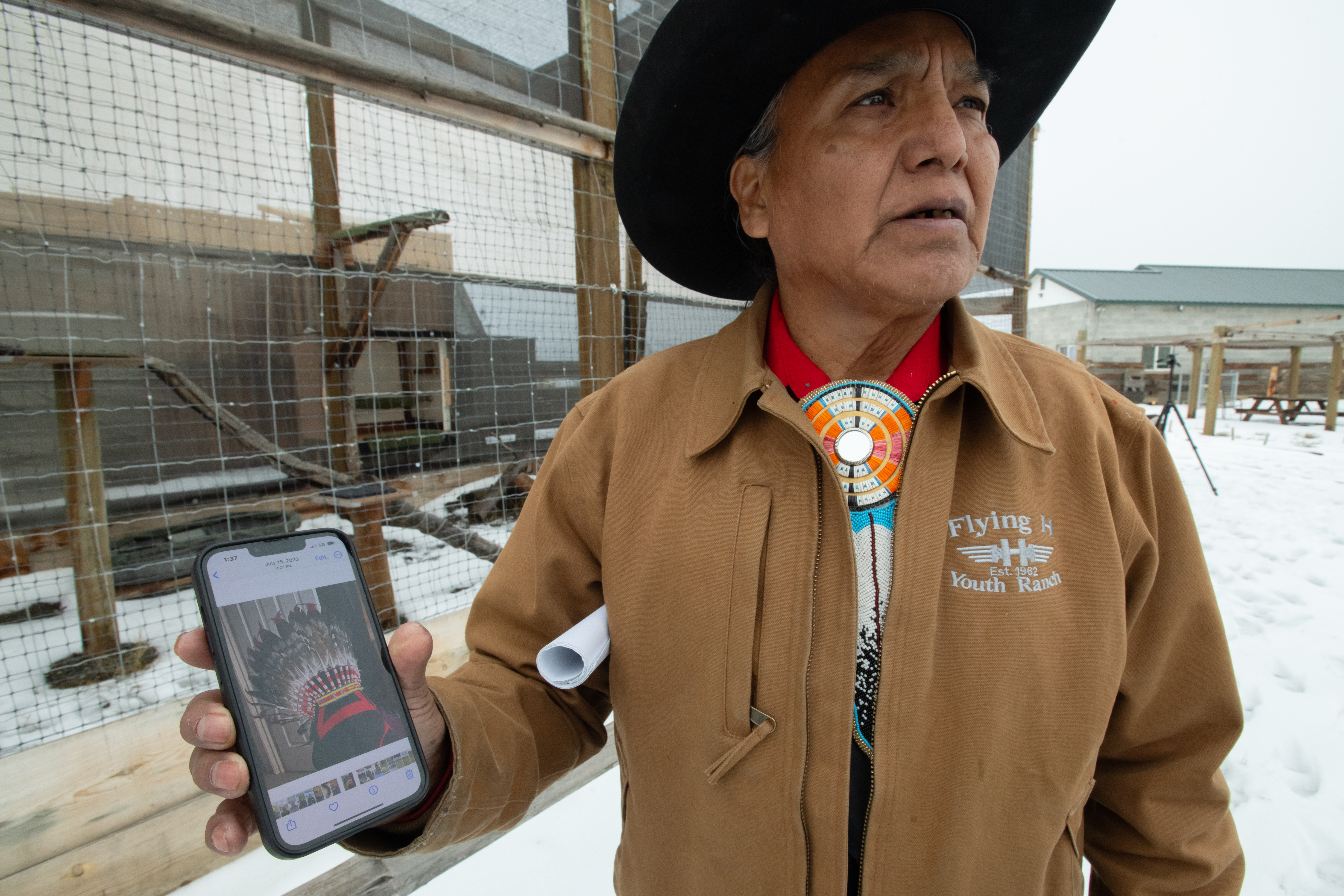 Tribal member shoes how eagle feathers are used.