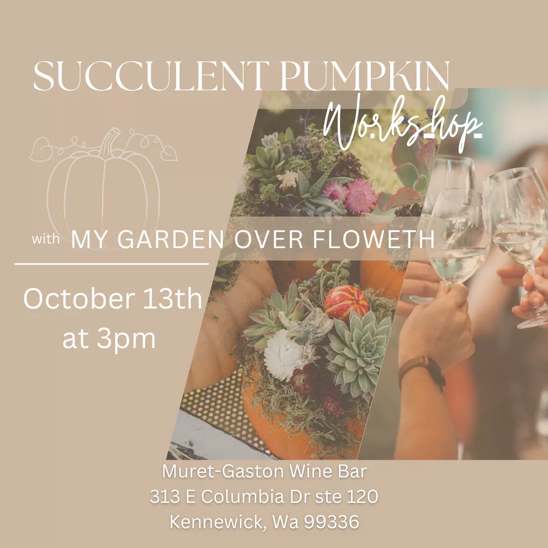 Succulent Pumpkin Arrangement Class with My Garden Over Floweth
