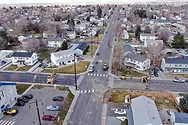 A view above a Richland neighborhood with construction.