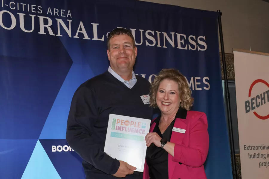 Chris Eerkes accepting award.