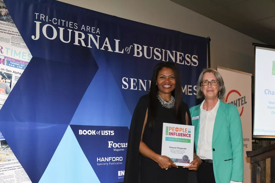 Chauné Fitzgerald accepting award.