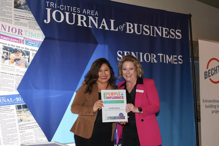 Cynthia Garcia accepting award.