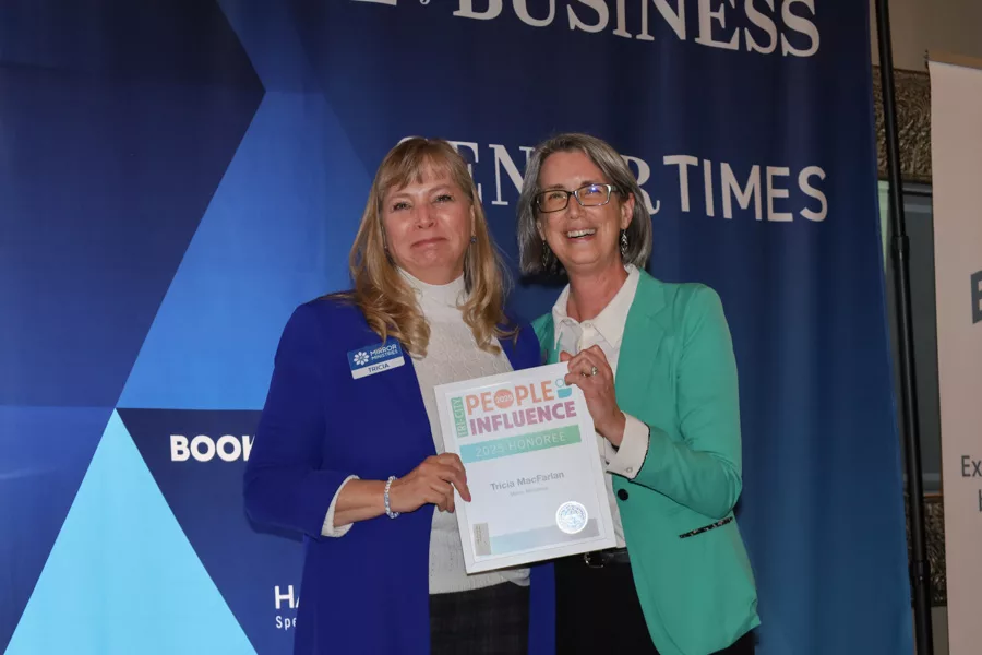 Tricia MacFarlan accepting award.