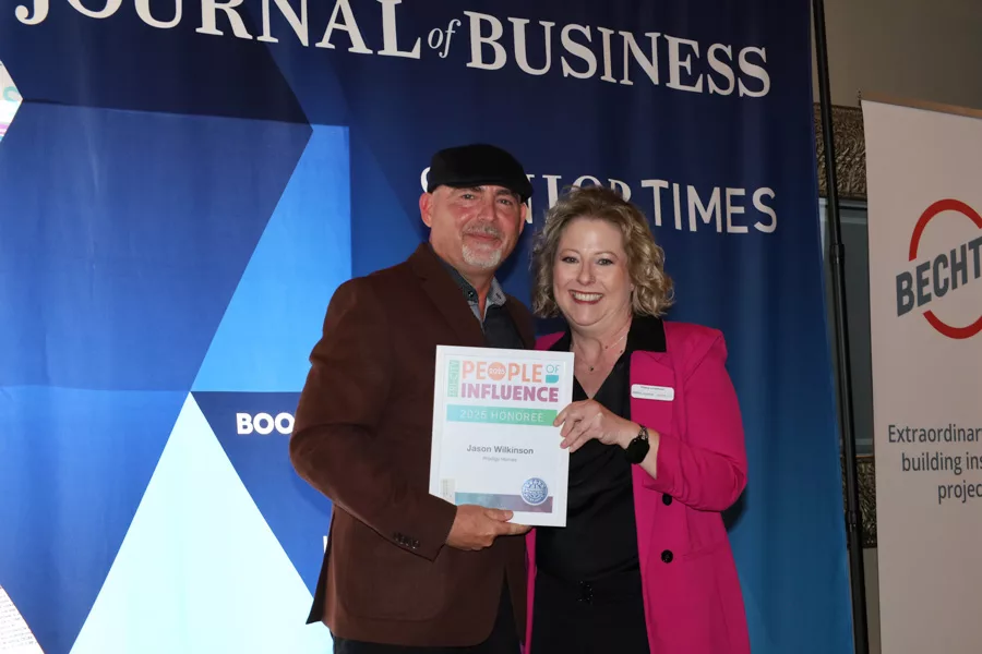 Jason Wilkinson accepting award.