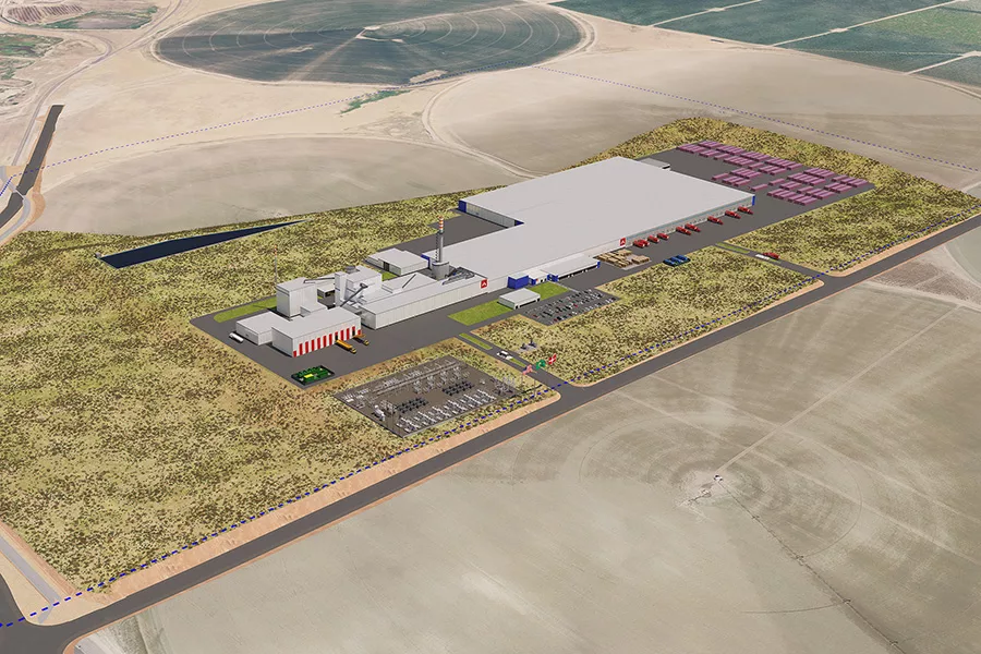 Rendering of a large facility.