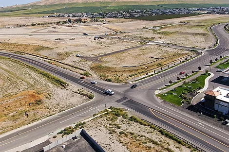 An arial view of the intersection.