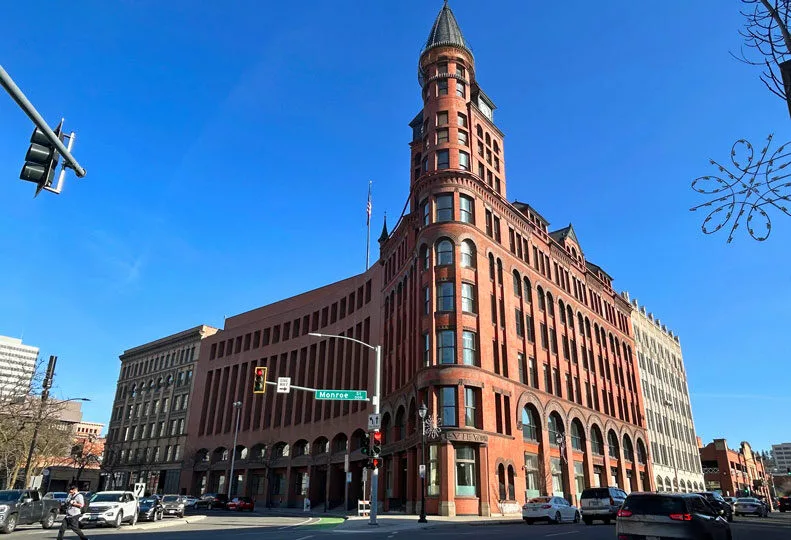 The building of the Spokesman-Review in downtown Spokane.