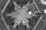 Top-down view of the reactor fuel core.