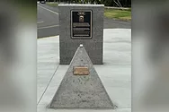 A pyramid shaped memorial.