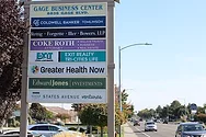 The Gage Business Center sign.