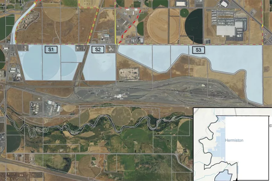 A map of Hermiston data centers