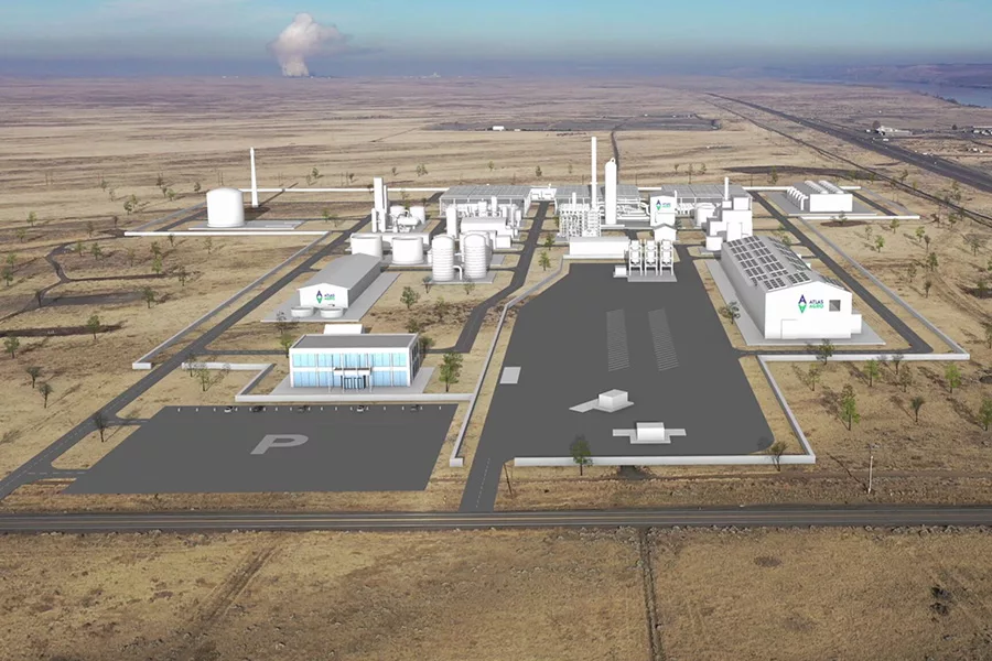 A rendering of a large fertilizer plant.