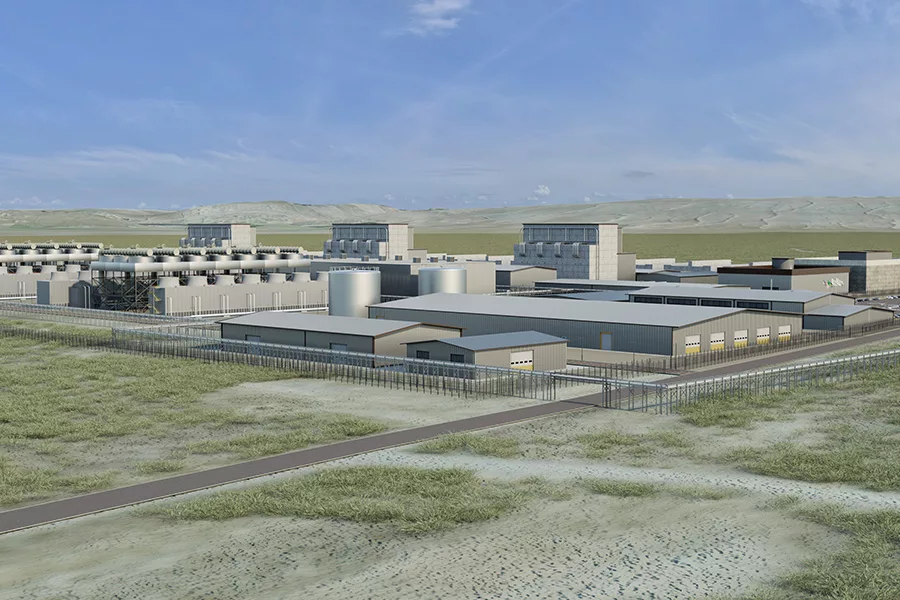 A rendering of a large facility.