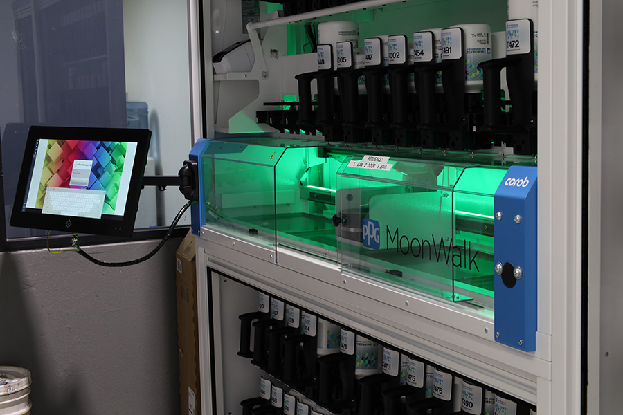 A paint mixing machine.