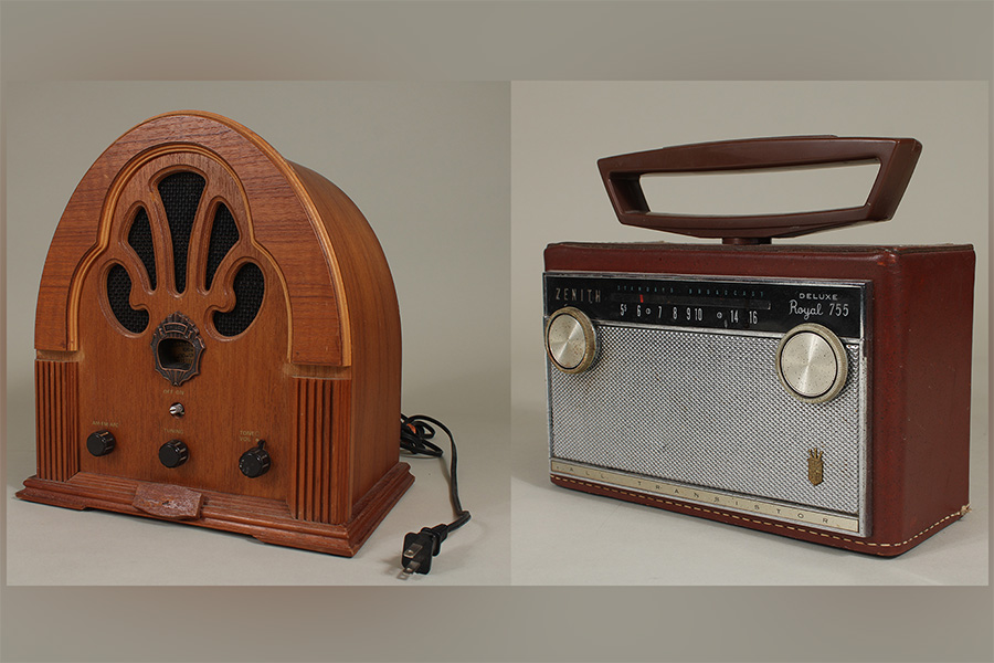Two vintage radios.