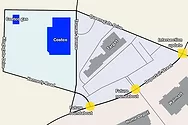 A map showing the location of the new Costco along with two future roundabouts and an intersection change.