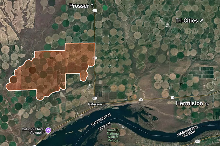 A satellite image map.