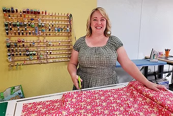 Jessica sewing portrait