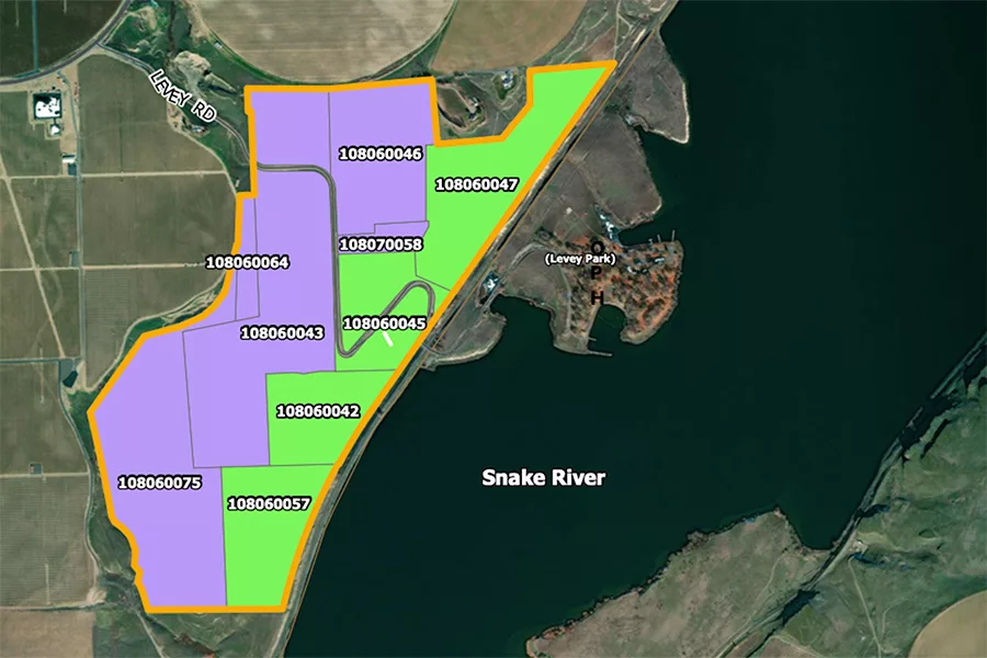 A map of the development area.