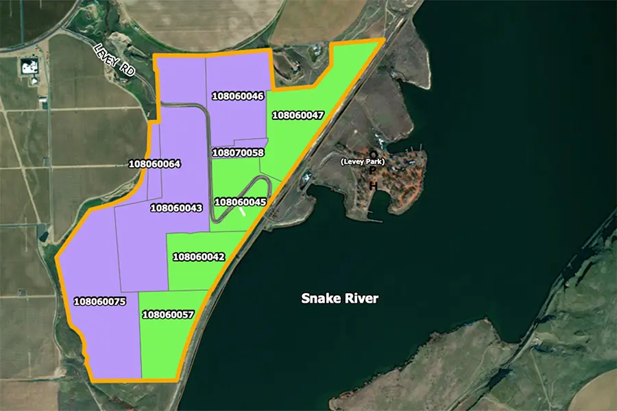 A map of the development area.