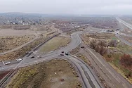 A drone shot of the intersection.