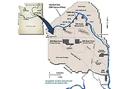 A map showing the principal sites at Hanford.