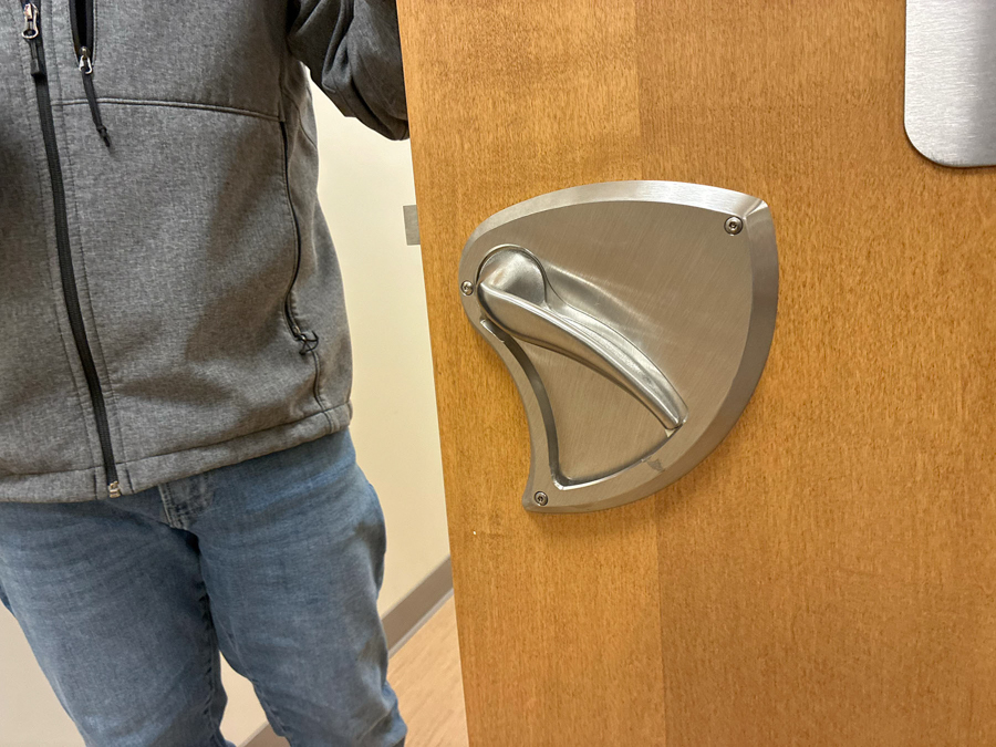 Flush door handle.