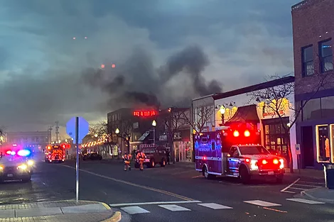 A fire in downtown Kennewick.