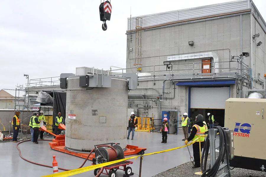A big concrete cask.