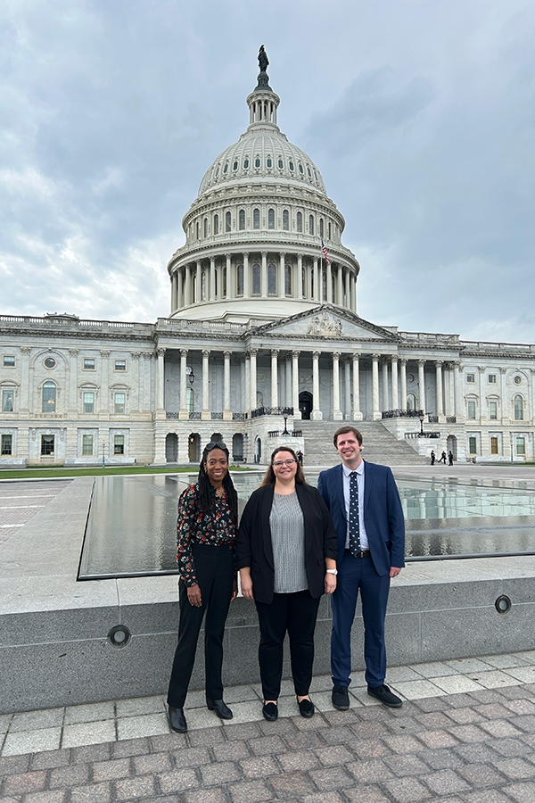 People standing outside the capitol building