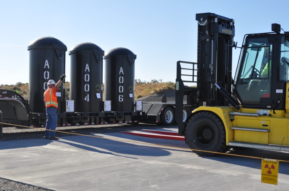 Large tanks that read A004.