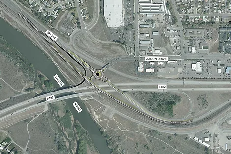 Aaron drive roundabout.