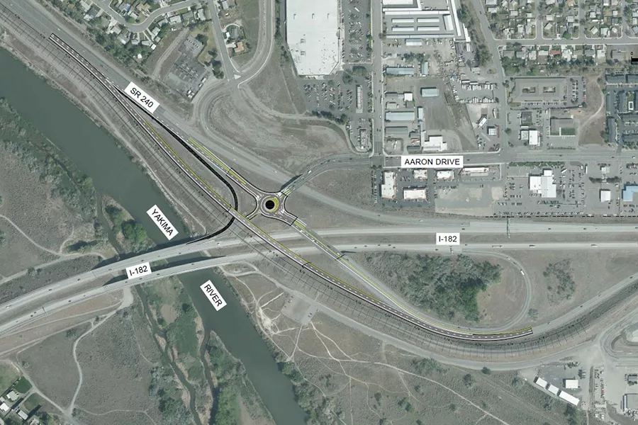 Aaron drive roundabout.