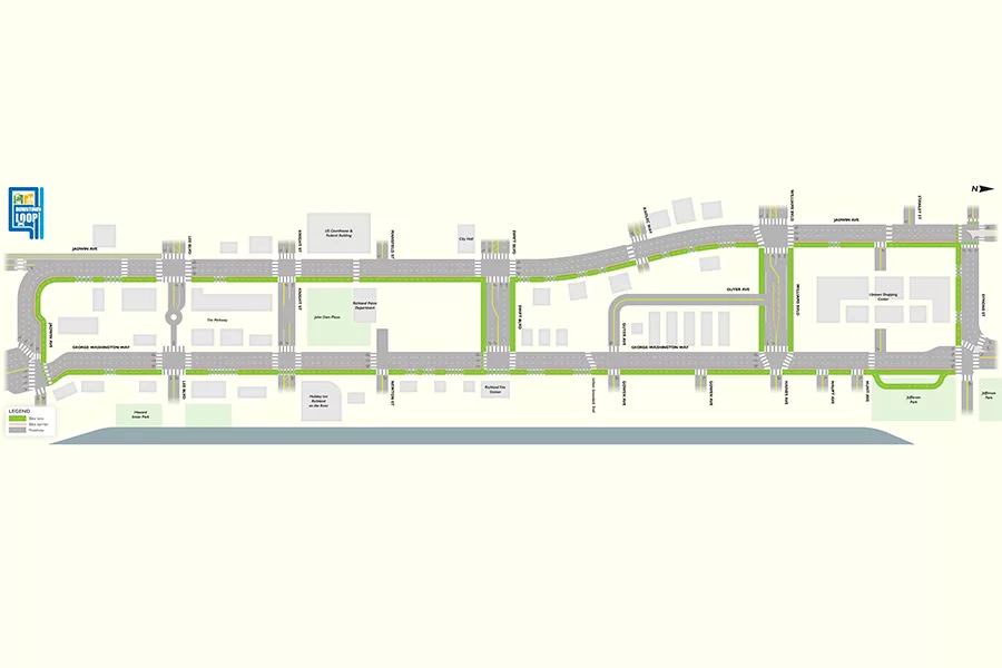 A graphic of the downtown loop.