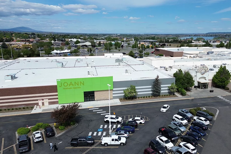 A drone photo of Joann.