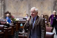Sen. Sam Hunt speaking on the Senate floor.