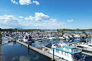 Boats in slips at Columbia Point's Richland Yacht Club