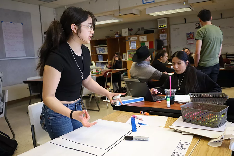 Students in a classroom.