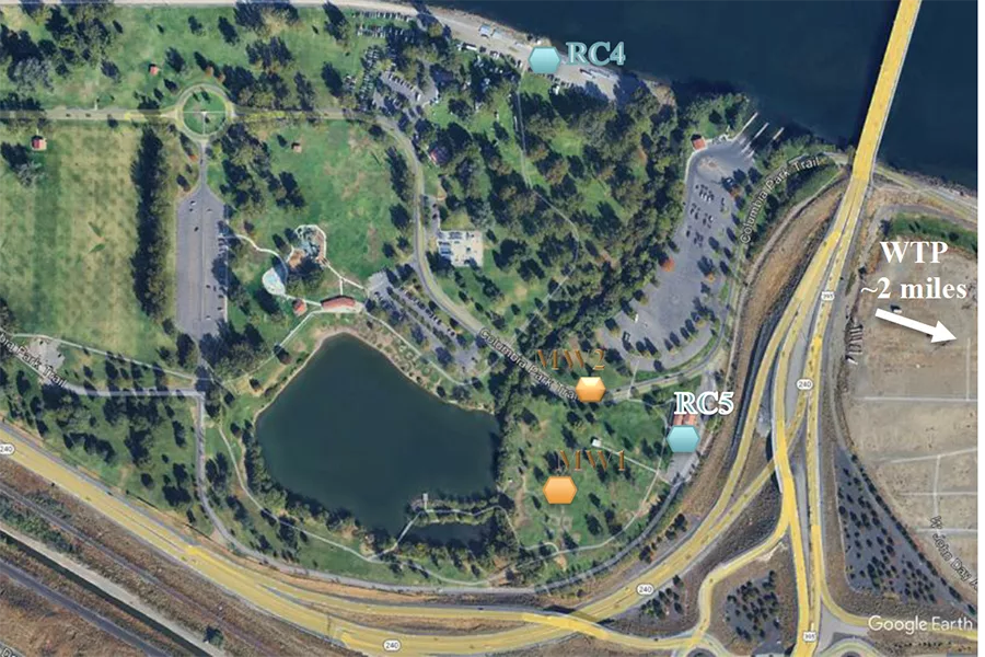 An arial shot of the area.