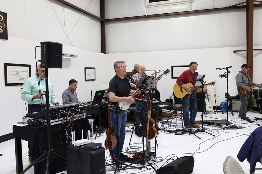 A band playing.