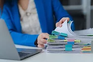 A stack of documents.