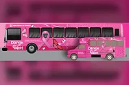Pink buses.