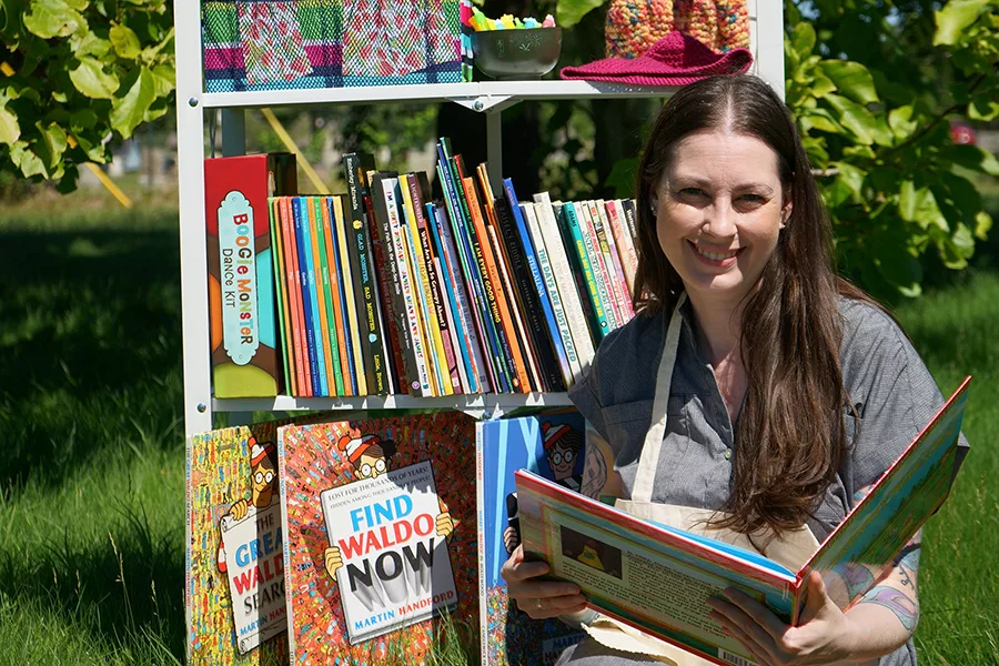 Woman with a book.