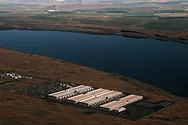 An aerial view of a datacenter.