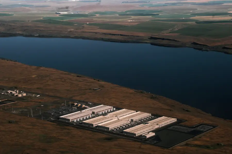An aerial view of a datacenter.