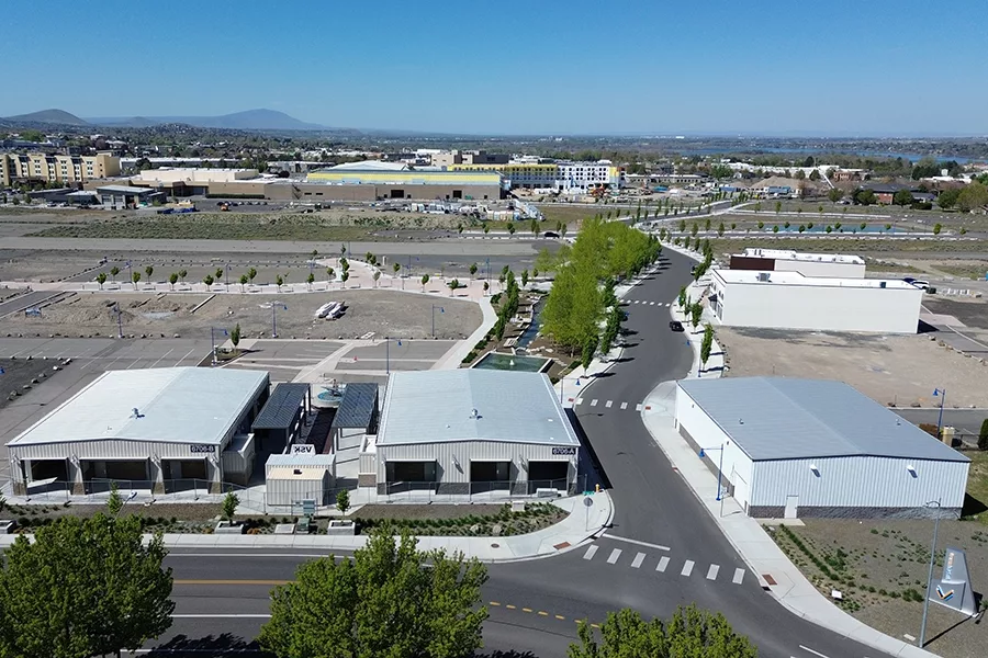 An aerial view of vista field as of April 2026.