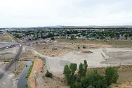 An aerial photo of a construction site near Steptoe.
