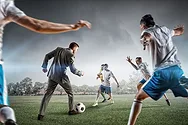 People playing Soccer.