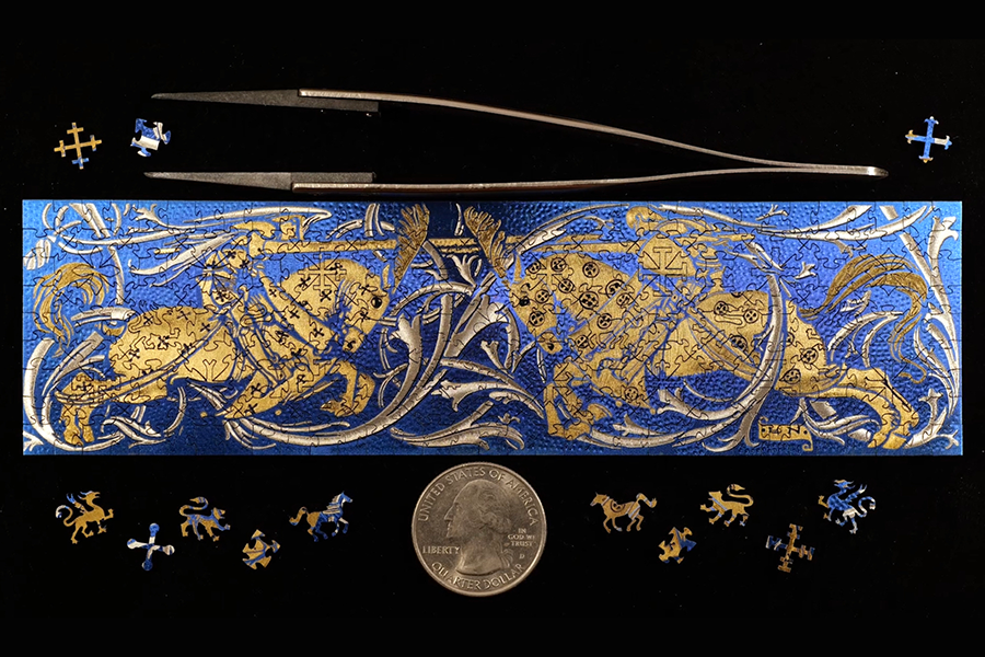 A puzzle depicting a joust.