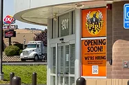Exterior of an upcoming Spirit Halloween location.